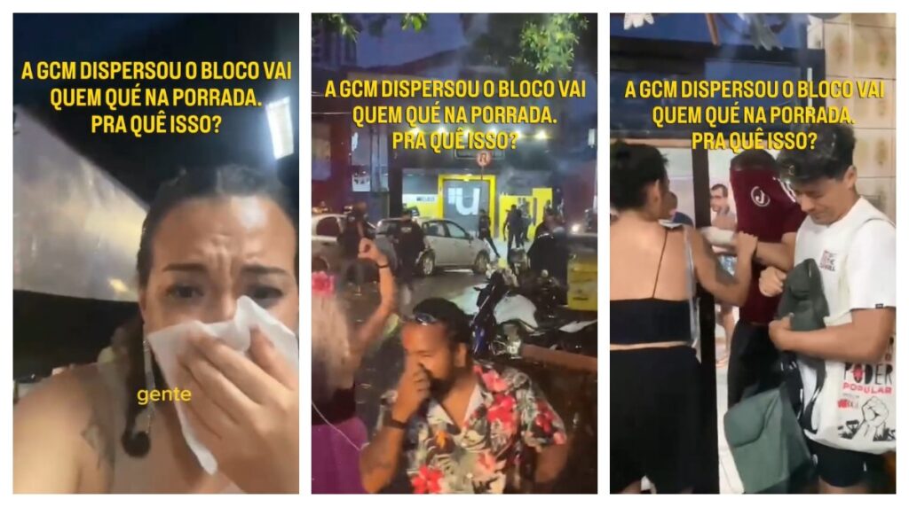 VÍDEO: GCM usa spray de pimenta e gás lacrimogênio para dispersar bloco no Butantã, na Zona Oeste de SP
