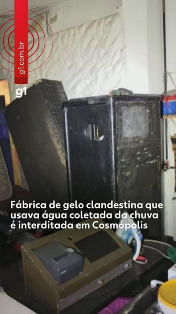 Fábrica de gelo clandestina que usava água coletada da chuva é interditada em Cosmópolis