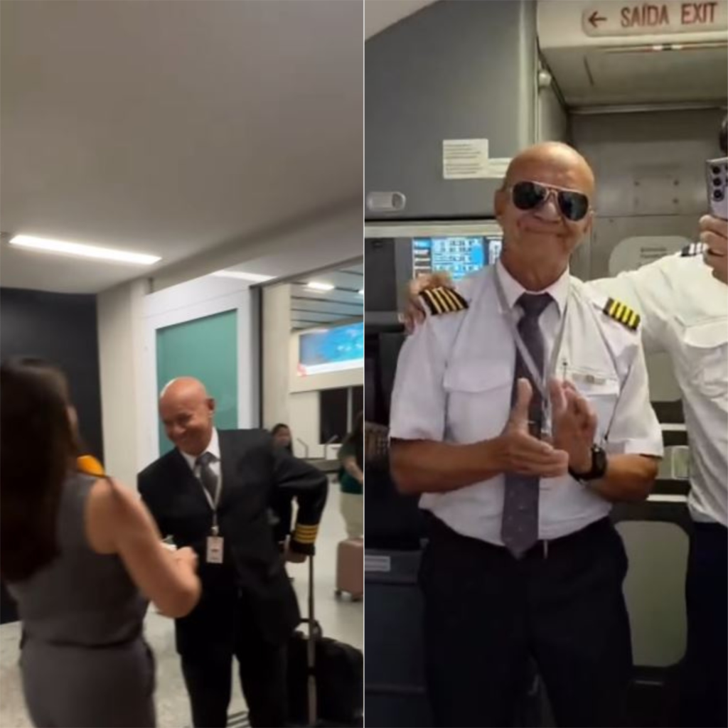 Piloto é homenageado ao fazer último voo após 50 anos de carreira