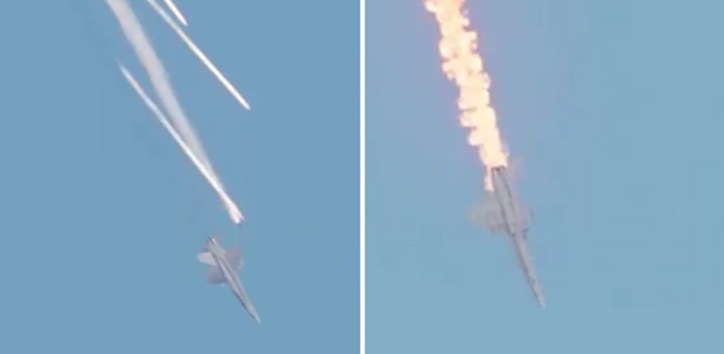 Vídeo de caça americano fugindo de mísseis do Irã é simulação digital