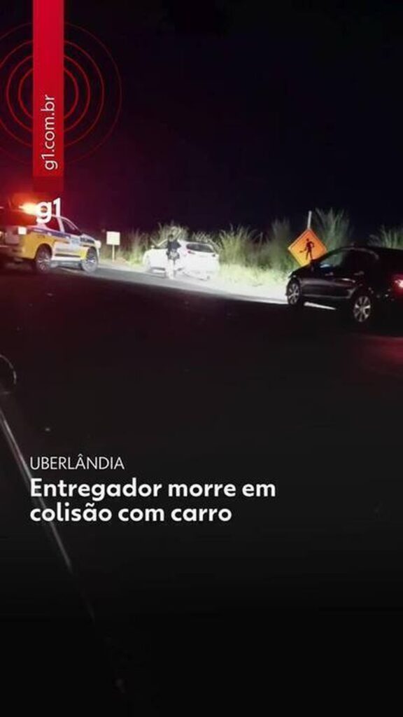 Entregador morre após colisão entre moto e carro em Uberlândia; motorista é preso suspeito de dirigir embriagado