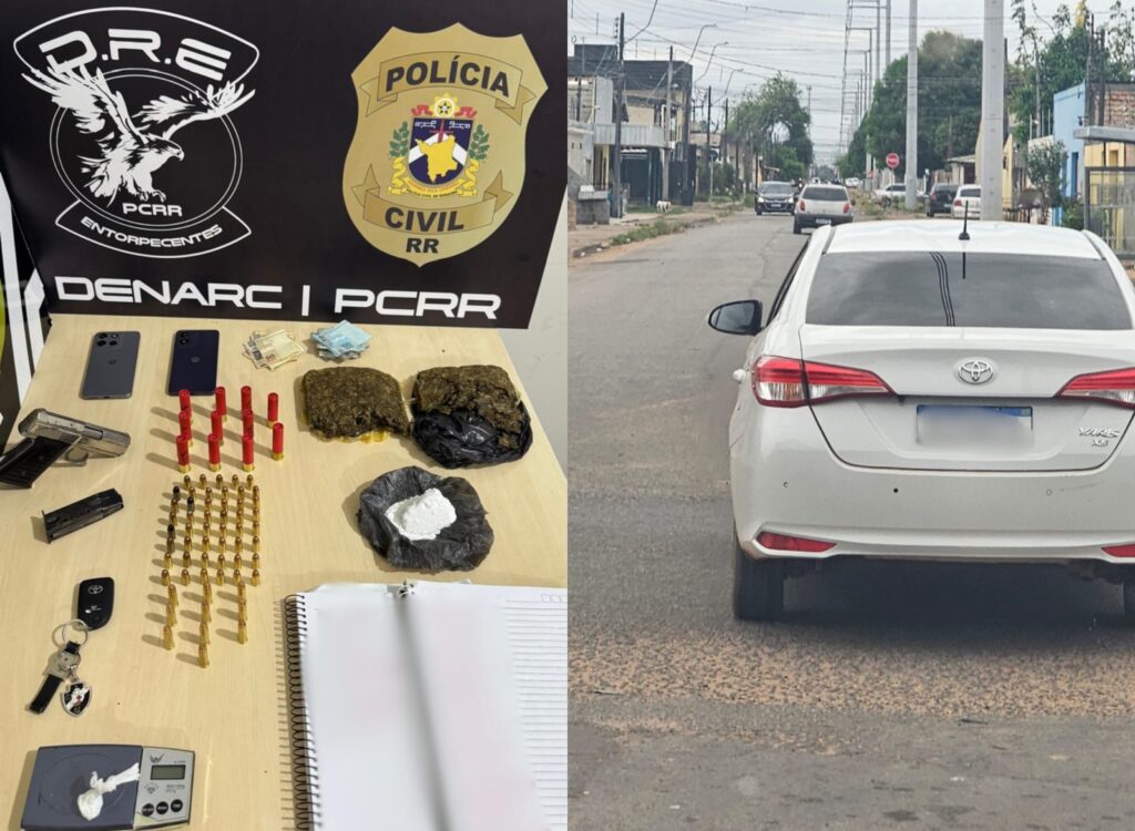 Suspeito de fazer 'delivery' de drogas é preso com cocaína, arma e munições em Boa Vista