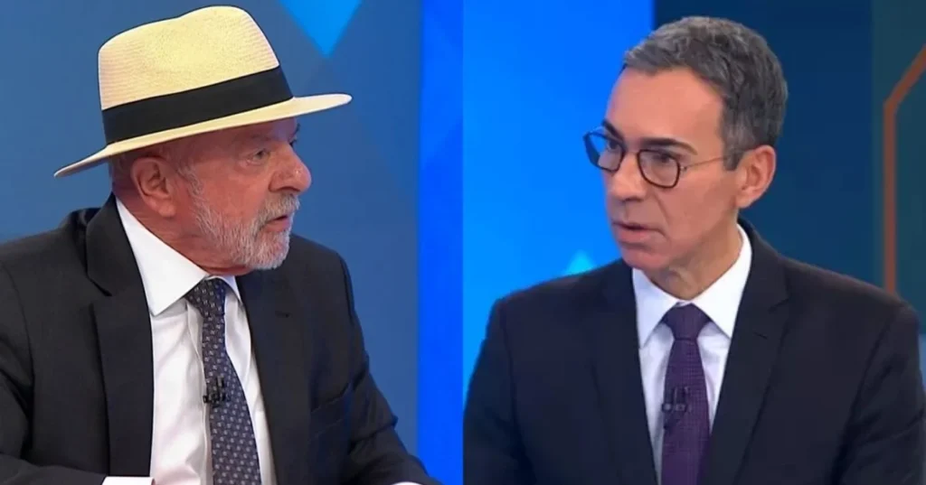 César Tralli se confunde em entrevista com Lula e presidente rebate sobre Powerpoint