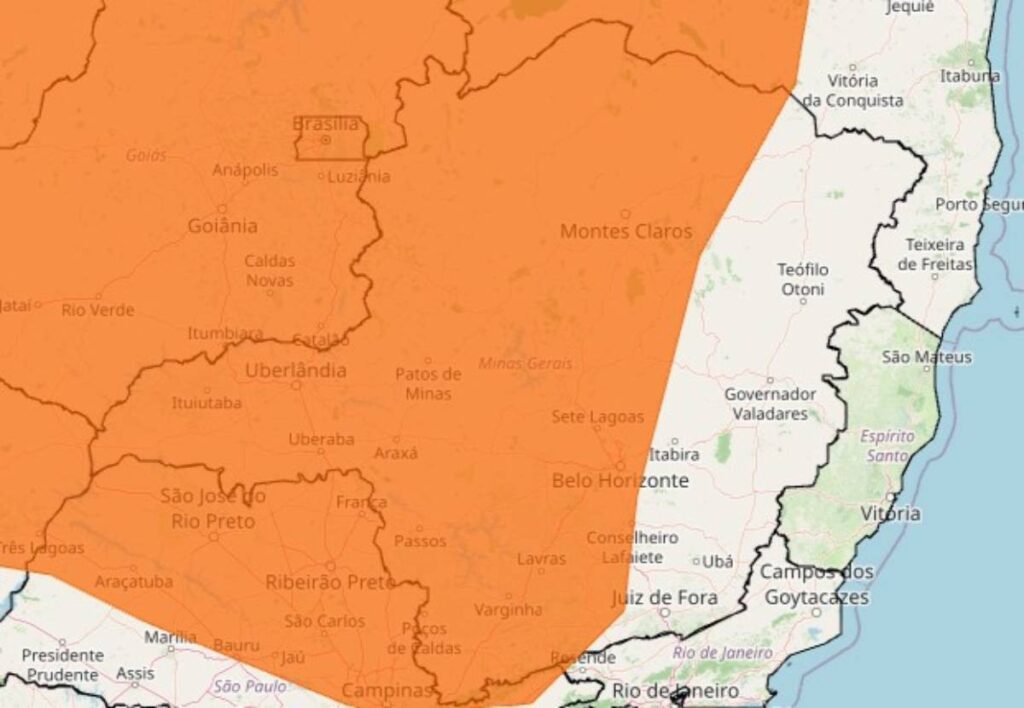 Inmet alerta para perigo de baixa umidade em Minas Gerais e estados vizinhos