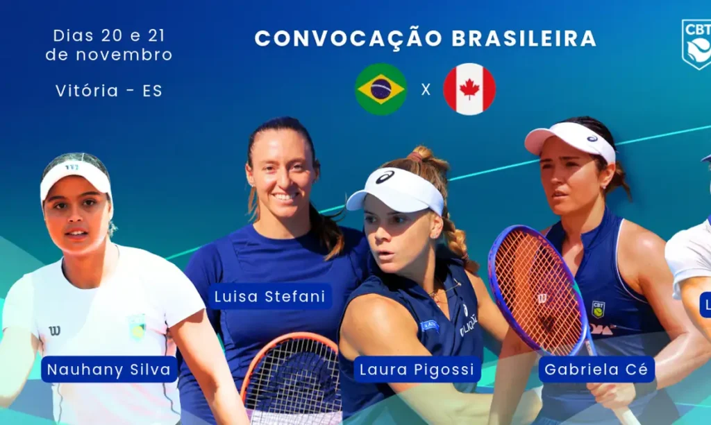Brasil divulga lista no tênis feminino para jogos cruciais contra o Canadá em Vitória pela Billie Jean King Cup
