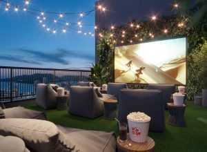 Cinema a 100 metros de altura? Tela de mais de 150 polegadas a céu aberto é planejada para prédio no litoral de SC