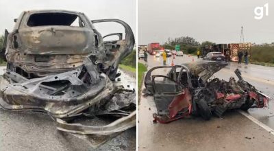 Colisão frontal termina com carro incendiado e homem morto no RS