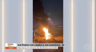 Incêndio atinge distribuidora de tintas em Diadema