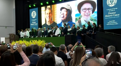 Milton Nascimento, Nelson Araújo e David Feffer recebem título de Doutor Honoris Causa da UFLA em MG