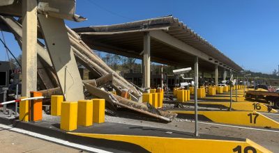 Motorista não tentou frear antes de derrubar cobertura de pedágio no interior de SP, diz testemunha