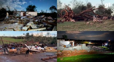 Tornado no RS: veja imagens da destruição causada pelo fenômeno; 7 pessoas ficaram feridas