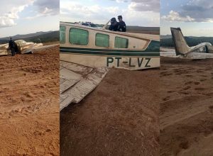 VÍDEO: avião faz pouso forçado em fazenda às margens da BR-364 em MT