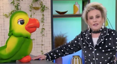 Ana Maria Braga surpreende ao surgir de pijama no Mais Você e diverte Louro Mané